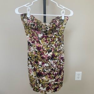 Strapless floral dress
